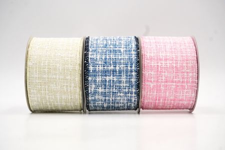 Spring Colors Faux burlap Wired Ribbon_KF8405 (2)